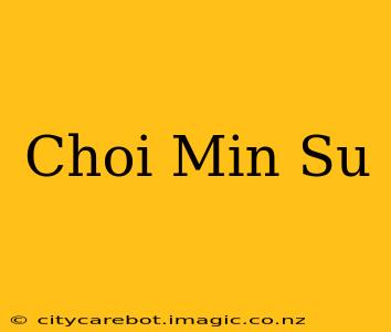 Choi Min Su